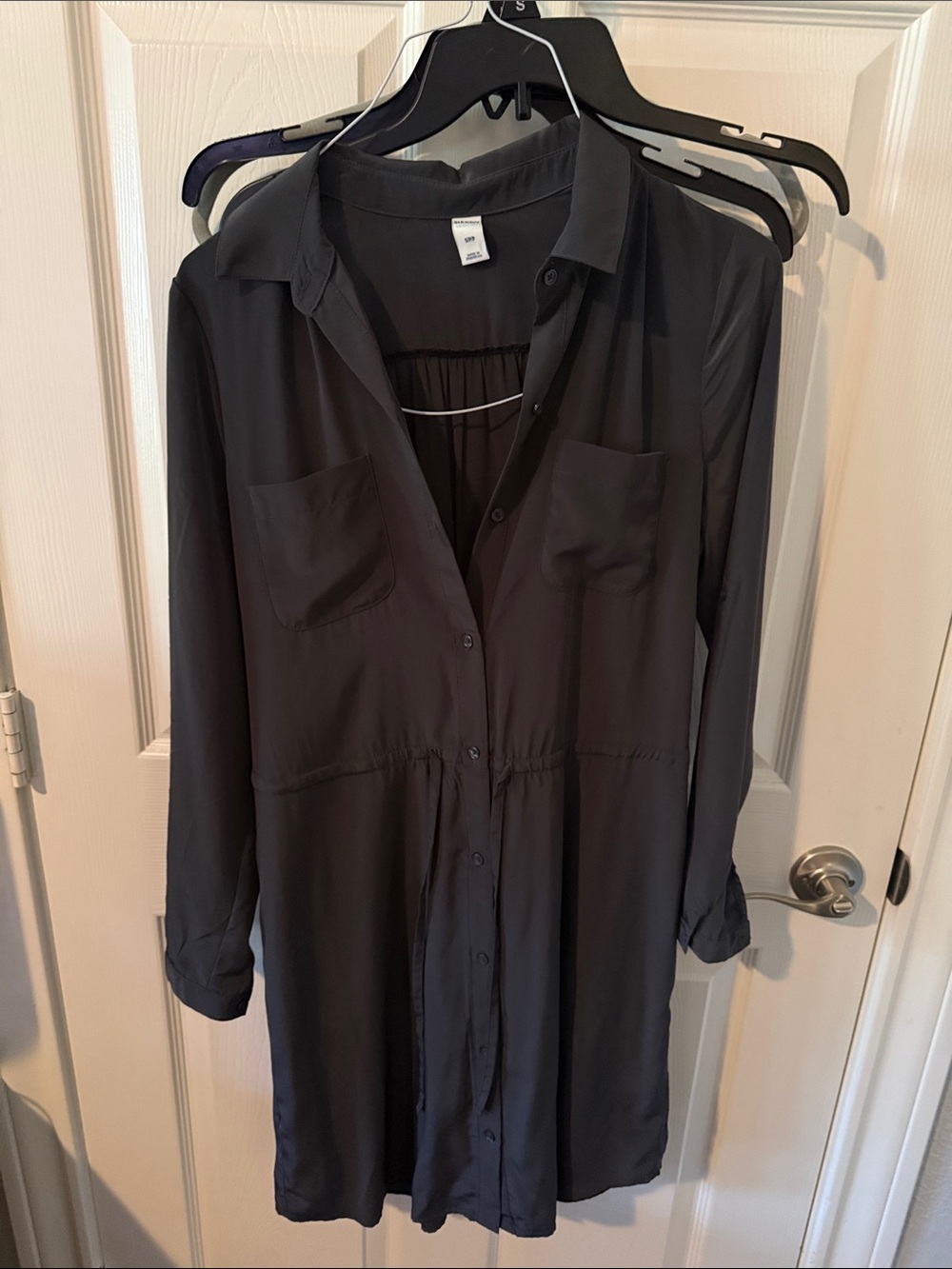Old Navy Black Button-Front Long Sleeve Tunic